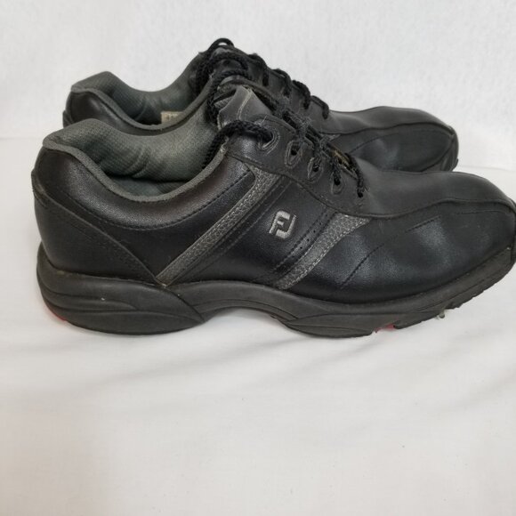 FOOTJOY Flexzone Lace Up Removeable Soft Cleat Golf Shoes Black Size 8M ~ 4382 - Picture 3 of 9